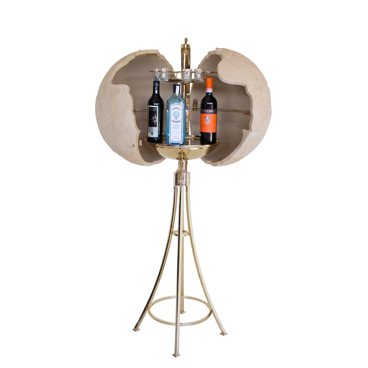 A 1970
s Globe Bar on stand