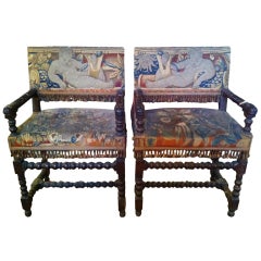 Pair of 18th c. Mahogany William and Mary Chairs