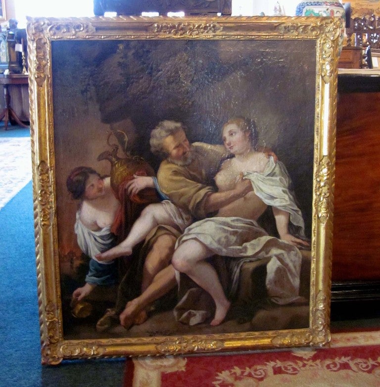 18th c. Italian Painting "Seduction Of Lott"