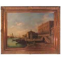 20th c. Painting of Venice Canal