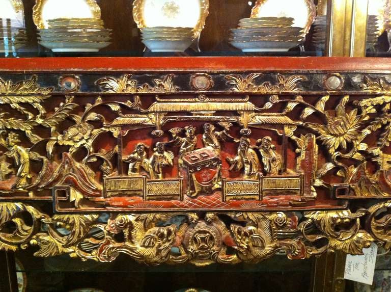18th Century and Earlier 18th c. Chinese Gilted Carving For Sale