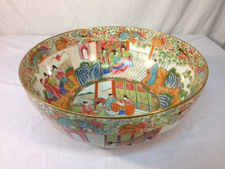 19th c. Rose Medallion Bowl