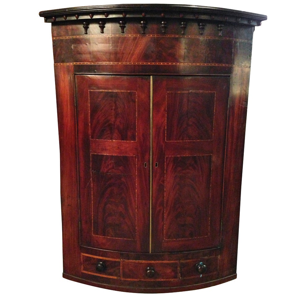 Late 18th c. Mahogany Hanging Cupboard For Sale