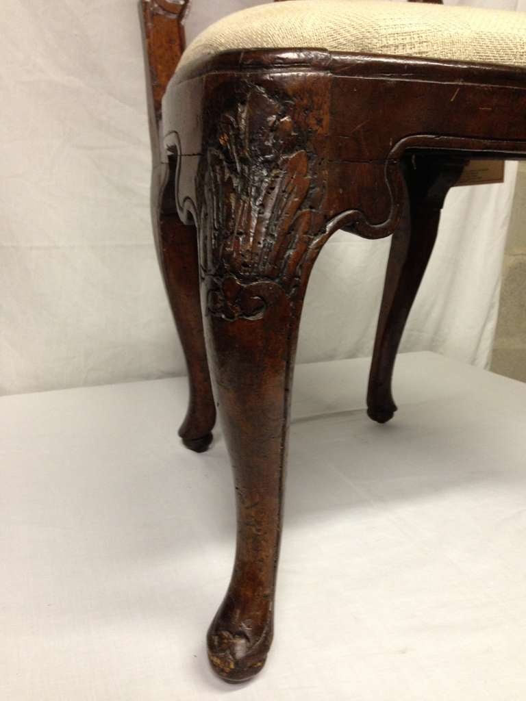 18th Century and Earlier Late 18th c. Irish Chippendale Oak Chair For Sale