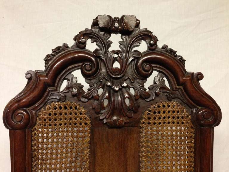 Jacobean 19th c. Set of 4 English Oak Carved Chairs For Sale