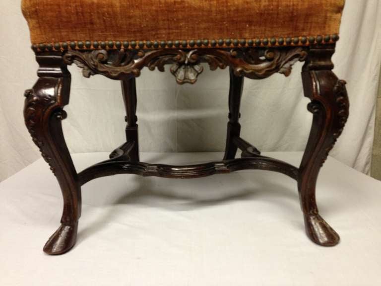 19th Century 19th c. Set of 4 English Oak Carved Chairs For Sale