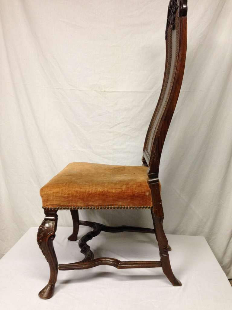 19th c. Set of 4 English Oak Carved Chairs For Sale 2