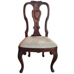 Late 18th c. Irish Chippendale Oak Chair