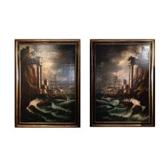 Pair of 20th c. Italian Oil On Canvas