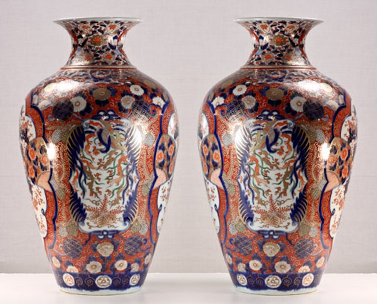 19th C. Pair Of Imari Jars