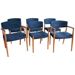 Set of Six Teak Dining Chairs by A. Bender Madsen & Ejner Larsen for Willy Beck