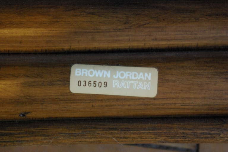 Pair of Vintage Brown Jordan Rattan Lounge Chairs 1