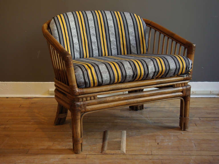 Mid-Century Modern Pair of Vintage Brown Jordan Rattan Lounge Chairs