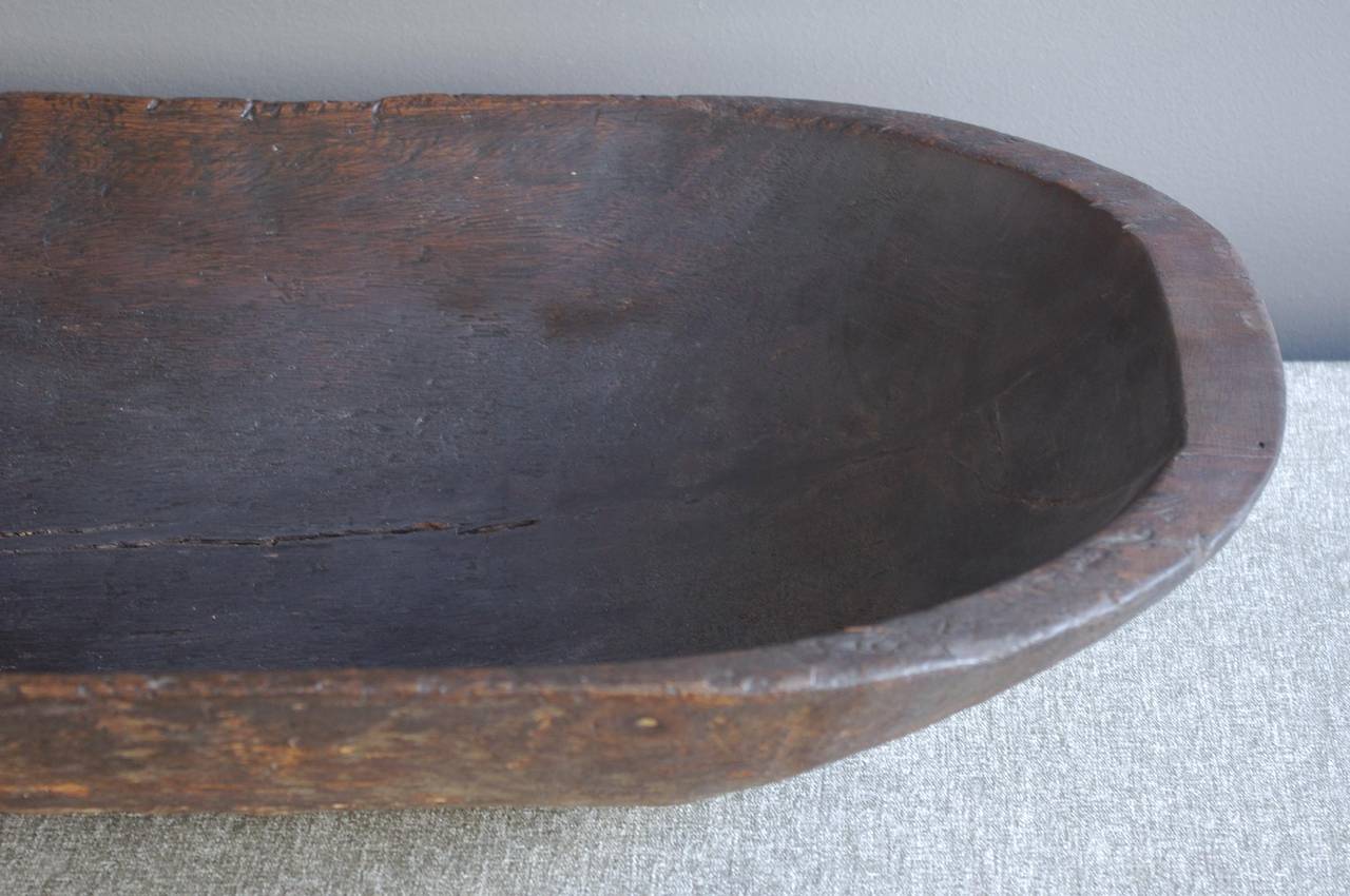 Primitive Large Antique Wood Dough Bowl