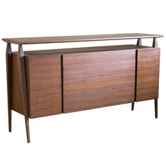 Italian Walnut Credenza Model No. 2154 by Bertha Schaefer for Singer & Sons