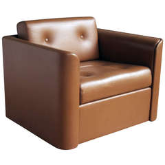 Leather Club Chair in the Style of Fredrik A. Kayser