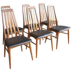 Set of Six Niels Koefoed Danish Teak "Eva" Dining Chairs