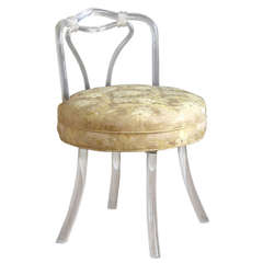Lucite Vanity Stool in the Style of Dorothy Thorpe