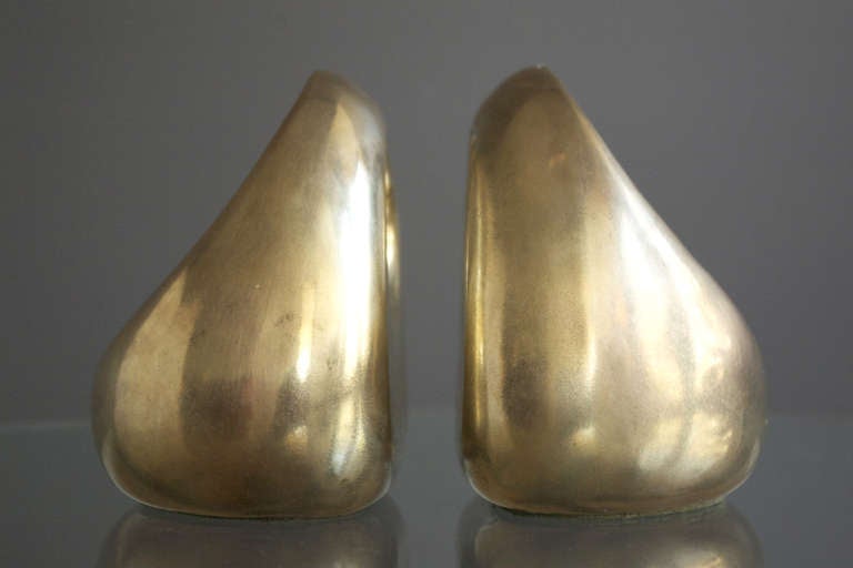 Mid-Century Modern Ben Seibel Brass Orb Bookends for Jenfred-Ware