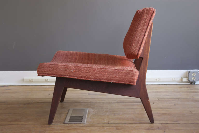 American Pair of Walnut Slipper Chairs by Jens Risom