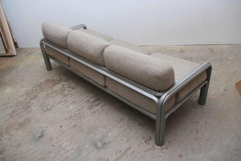 Mid-Century Modern Gae Aulenti  for Knoll Brushed Steel Sofa