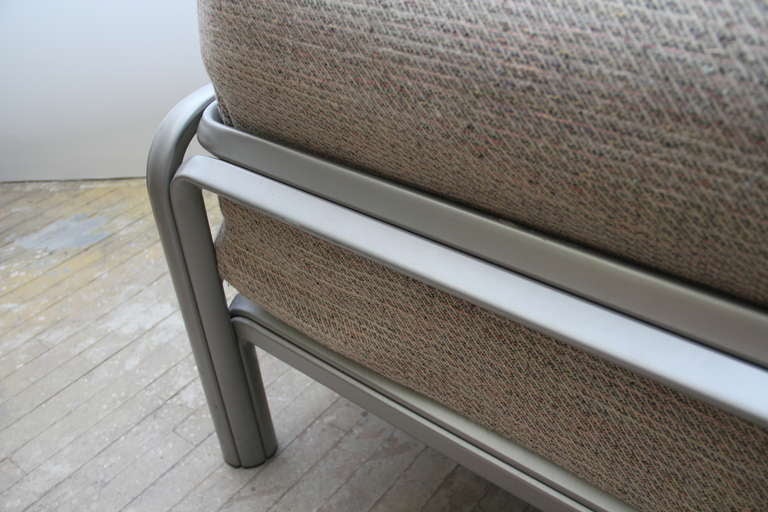 Late 20th Century Gae Aulenti  for Knoll Brushed Steel Sofa