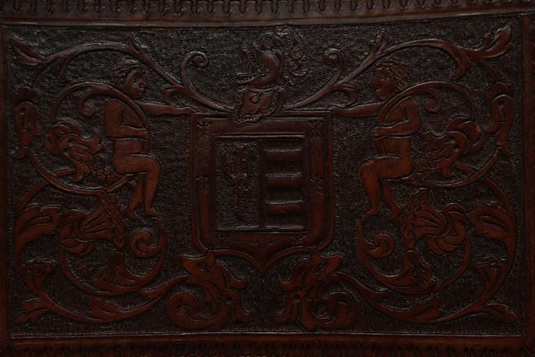 Baroque Spanish Revival Leather Dining Chairs 2