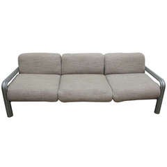 Gae Aulenti  for Knoll Brushed Steel Sofa