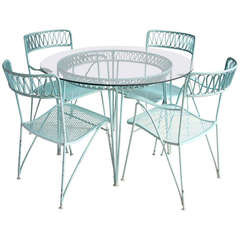 Wrought Iron Dining Set by Maurizio Tempestini for Salterini