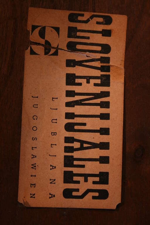 Yugoslavian Walnut Folding Bar Cart In Excellent Condition For Sale In Cambridge, MA