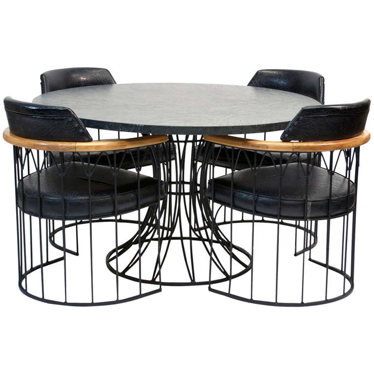 Wrought Iron Dining Set By Rus Woodard Wrought Iron Dining Set By Rus Woodard