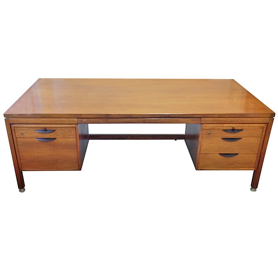 Jens Risom Walnut Executive Desk