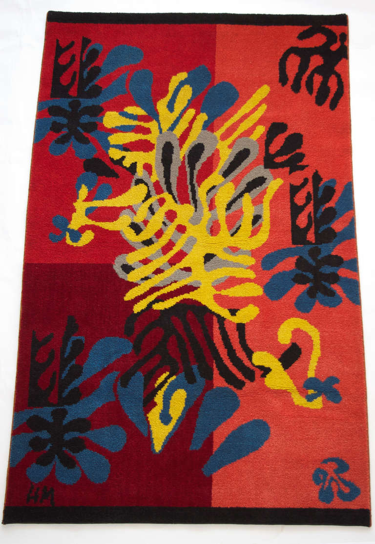 A wool carpet designed by Henri Matisse and manufactured by Alexander Smith & Sons, ca. 1951.