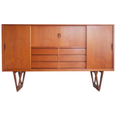 High Teak Sideboard by H. W. Klein for Bramin Møbler