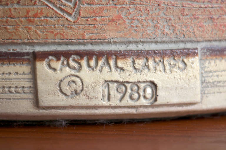 Large Ceramic Table Lamp by Casual Lamps of California at 1stdibs