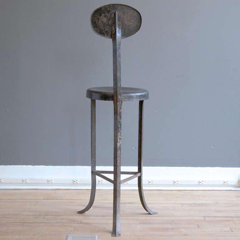 Industrial Machine Age Shop Stool In Distressed Condition In Cambridge, MA
