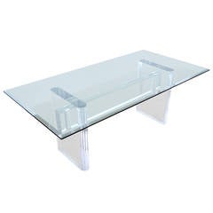 Lucite and Glass Dining Table by Karl Springer