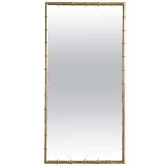 Brass Faux Bamboo Mirror by Mastercraft
