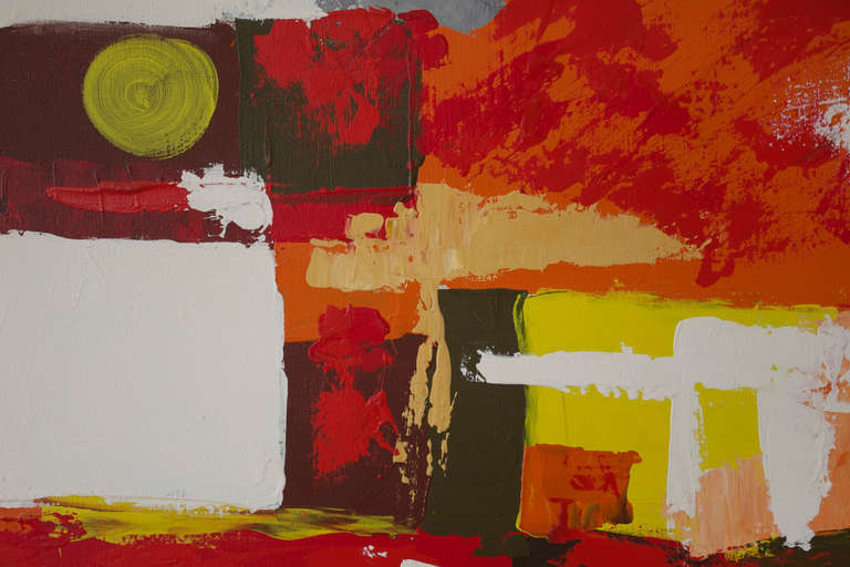 Mid-Century Modern Large Abstract Painting by Lee Reynolds