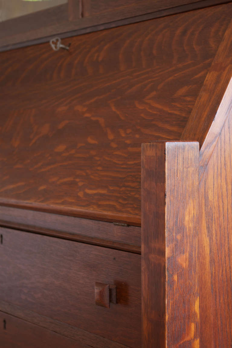 Arts And Crafts Quarter Sawn Oak Secretary Desk At 1stdibs Arts Crafts Quarter Sawn Oak Secretary Desk For 1