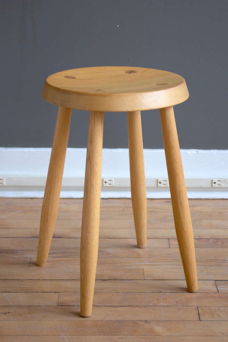 A small oak stool by Charles Webb of Cambridge, MA, ca. 1975.