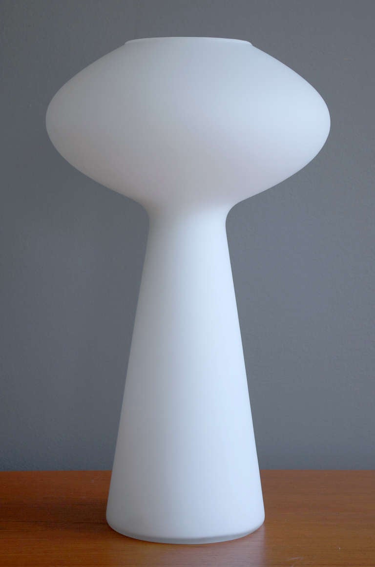 A cased glass table lamp by Finnish Designer Lisa Johansson-Pape, circa 1954.