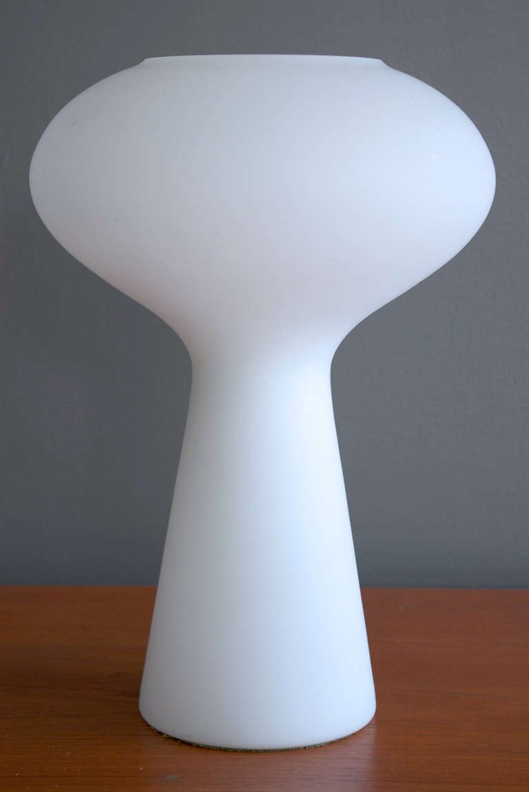 A cased glass table lamp by Finnish designer Lisa Johansson-Pape, circa 1954.