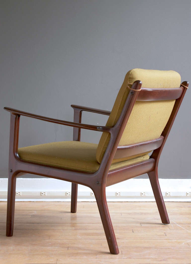 Mid-Century Modern Ole Wanscher Mahogany Lounge Chair