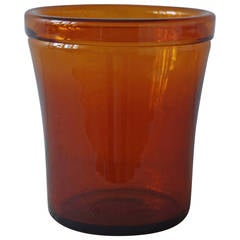 Vintage Erik Höglund Amber Glass Vase for Kosta Boda