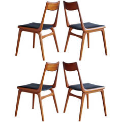 Set of Four Teak "Boomerang" Chairs by Erik Christensen