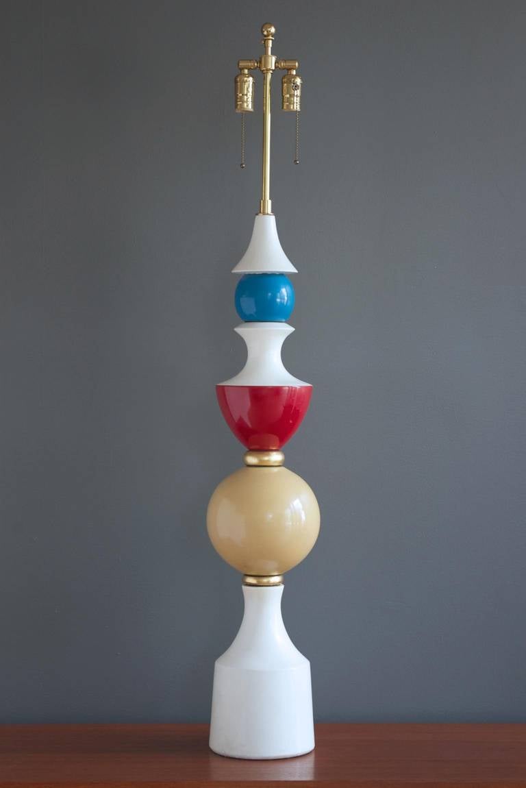 Large Italian Plaster Table Lamp