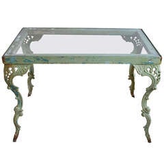 Vintage French Cast Iron Garden Table or Desk