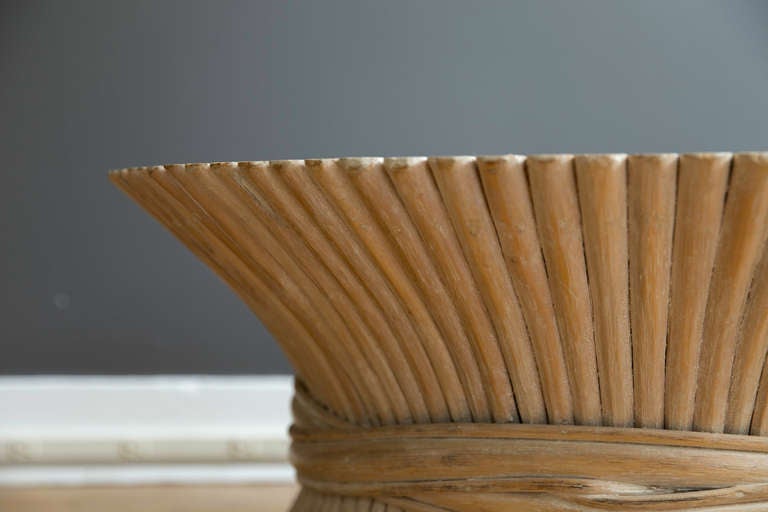 McGuire Rattan Hollywood Regency Coffee Table In Good Condition In Cambridge, MA