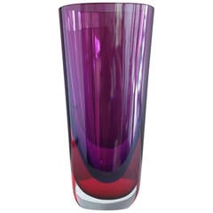 Sommerso Glass Vase by Flavio Poli for Seguso